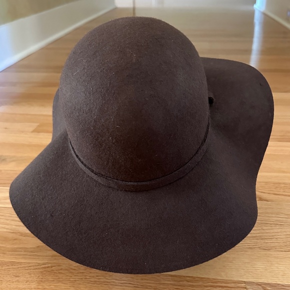 Wool Felt Brown Floppy Hat Round Womens - Picture 7 of 11